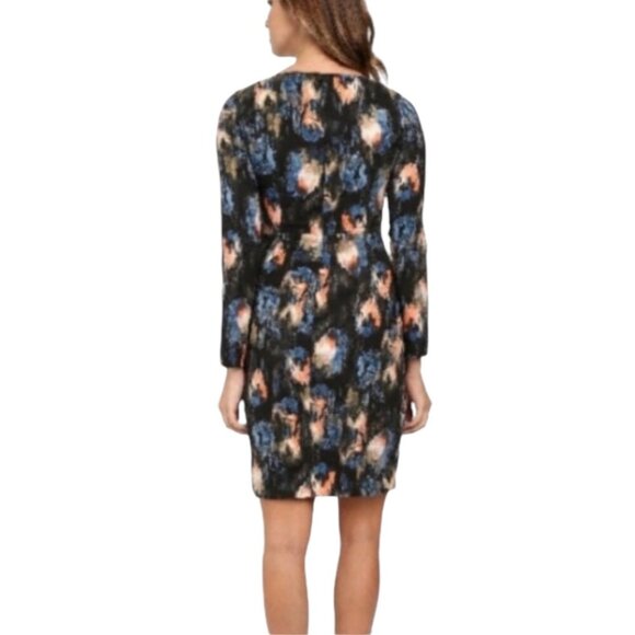 NYDJ Black Melting Ikat Twist Front Dress, Long Sleeves Women's Size 16 - Picture 2 of 13